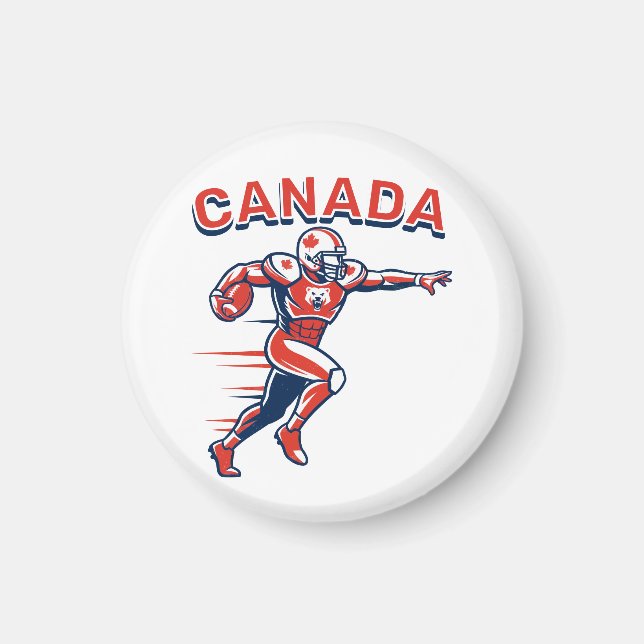 Aimant Team Canada Football Dynamic Patriotic Athlete Art (Devant)