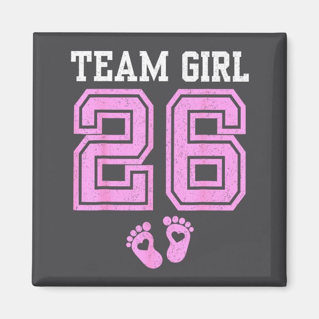 Aimant Team Girl 2026 Gender Reveal Party Baby Announceme (Devant)