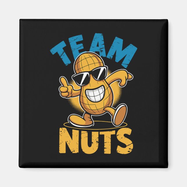 Aimant Team Nuts Dab Peanut Drôle Cool Genre Revela (Devant)