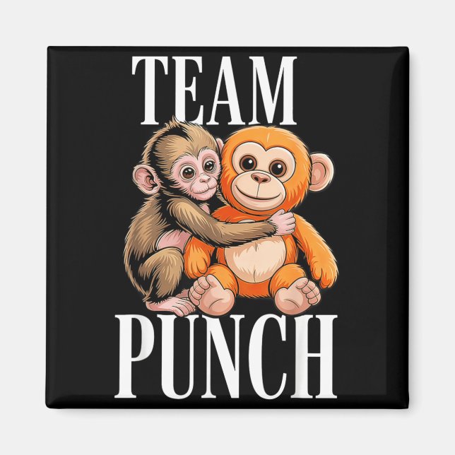 Aimant Team Punch - Bébé Singe Mignon (Devant)