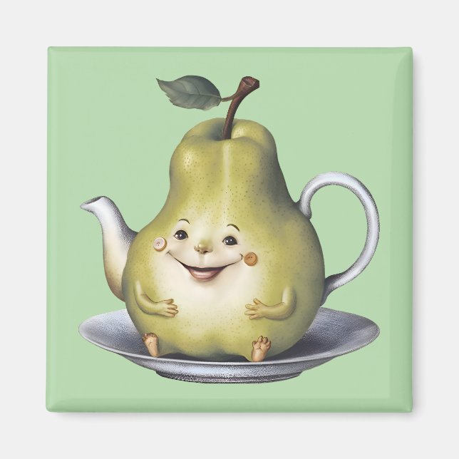 Aimant Teapot poire souriante (Devant)