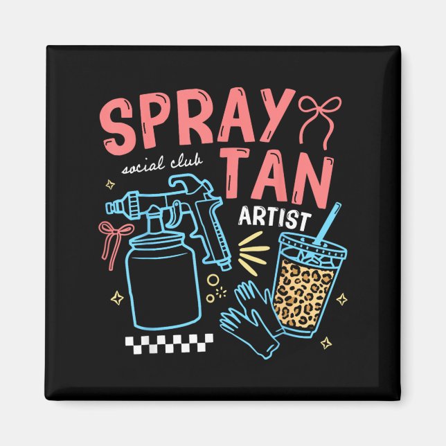 Aimant Technicien en bronzage par pulvérisation Retro Bea (Devant)