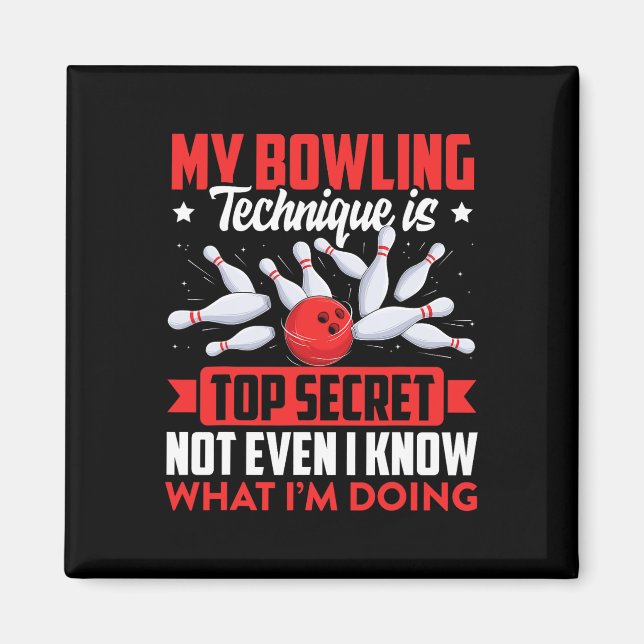 Aimant Technique De Bowling Drôle Ll Bowler Bowling Homme (Devant)