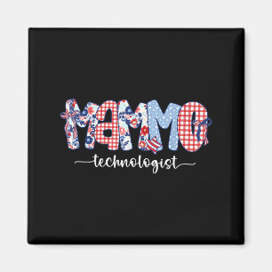 Aimant Technologue M Patriotique Floral Rouge Blanc Bleu