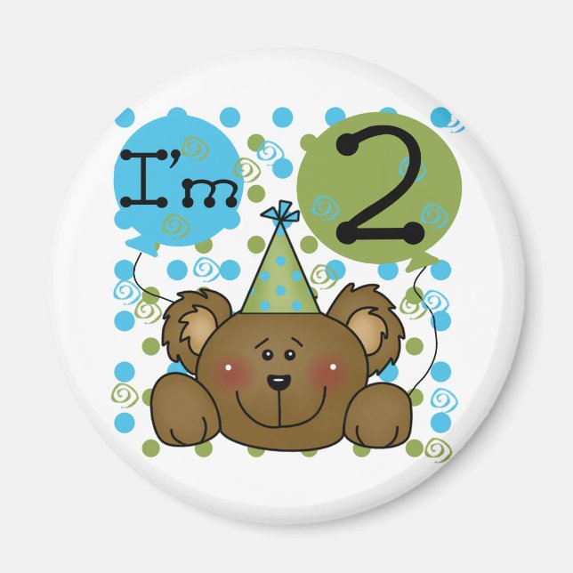 Aimant Teddy Bear 2nd Birthday Tshirts et cadeaux (Devant)