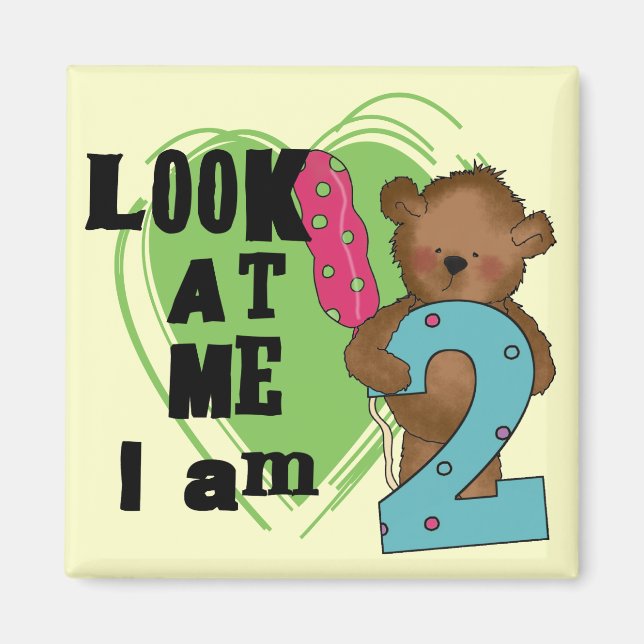 Aimant Teddy Bear I'm 2 Anniversaire T-shirts et cadeaux (Devant)