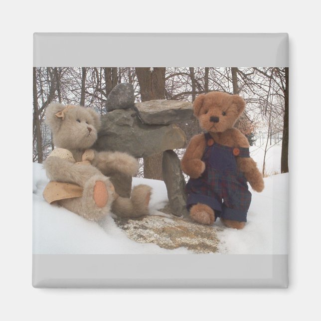 Aimant Teddy couple avec Inuksuk (Devant)