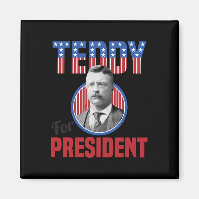Aimant Teddy Roosevelt Pour Président Bull Moose Théodore (Devant)