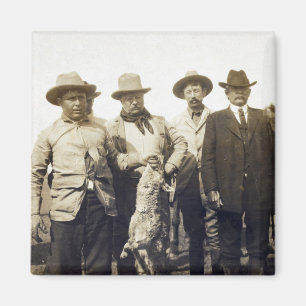 Aimant Teddy Roosevelt Wolf Hunting, 1905