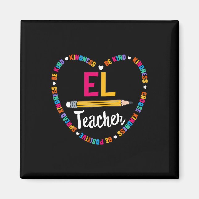 Aimant Tee Back To School El Prof D'apprentissage Anglais (Devant)