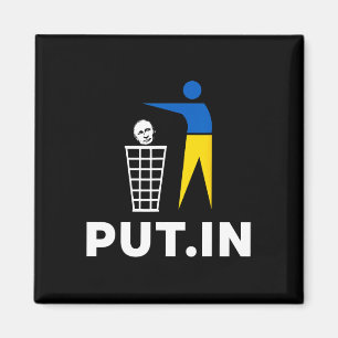 Aimant Tee drôle anti Poutine Put.in soutien à l'Ukraine