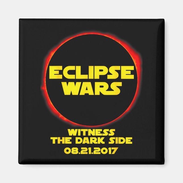 Aimant Tee drôle Éclipse solaire Guerres Eclipse Sci (Devant)