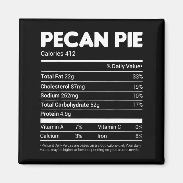 Aimant Tee Pecan E Faits Nutritionnels Famille Correspond (Devant)