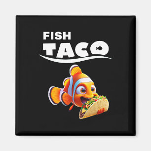 Aimant Tee-shirt drôle de tacos de poisson ! Amoureux de