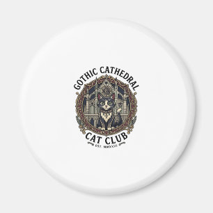 Aimant Tee shirt graphique de chat de cathédrale gothique
