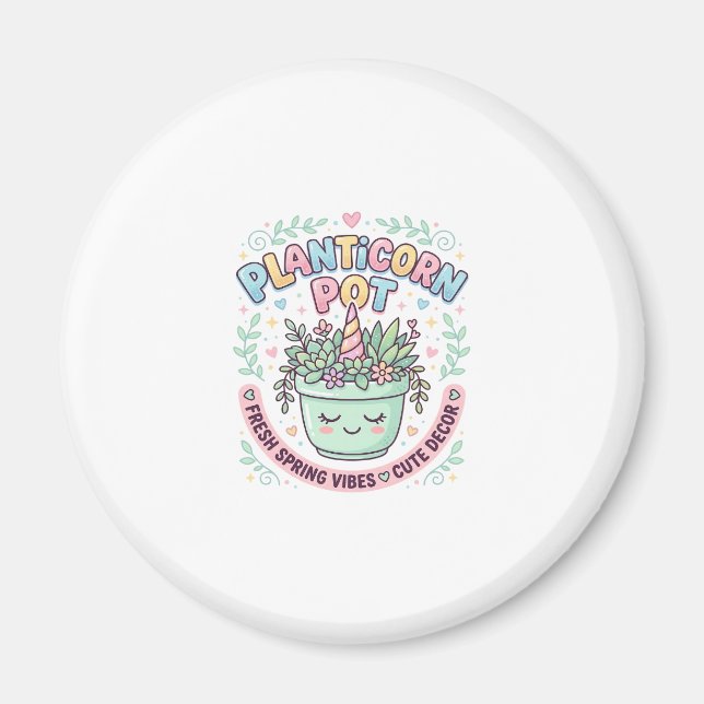 Aimant Tee-shirt graphique design graphique Pot Licorne P (Devant)