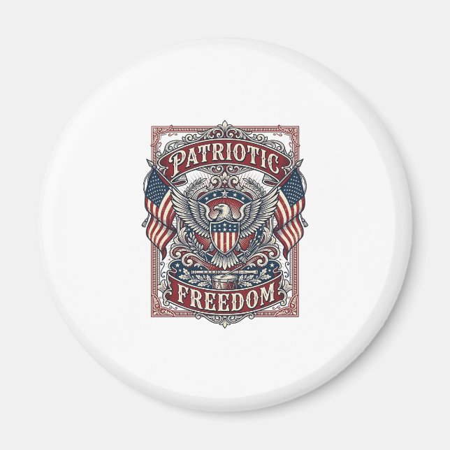 Aimant Tee-shirt graphique vectoriel de défilé patriotiqu (Devant)