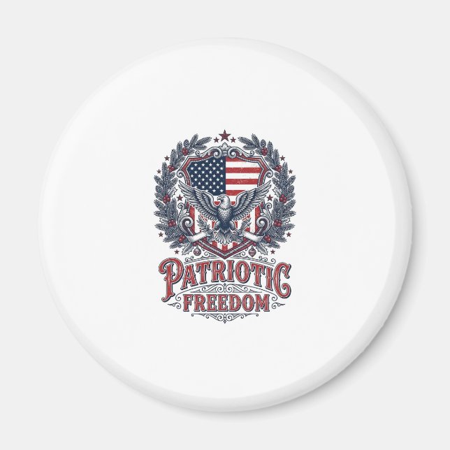 Aimant Tee-shirt graphique vectoriel de Noël patriotique (Devant)