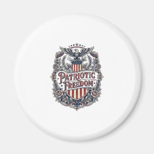 Aimant Tee-shirt graphique vectoriel floral patriotique v
