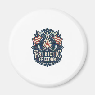 Aimant Tee-shirt graphique vectoriel nuit de feu patrioti