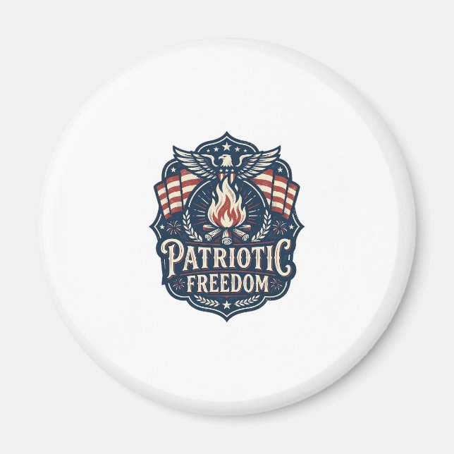 Aimant Tee-shirt graphique vectoriel nuit de feu patrioti (Devant)