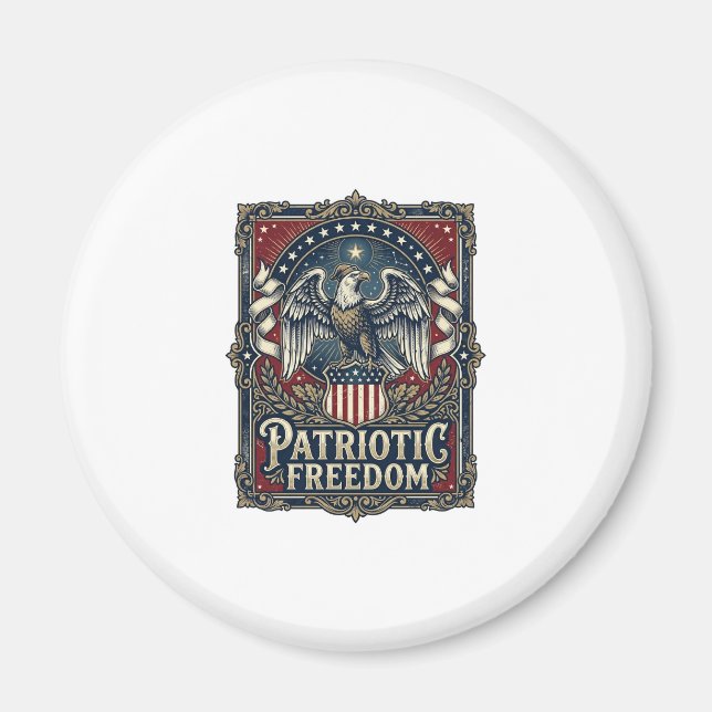 Aimant Tee-shirt graphique vectoriel Patriotic Stargazer (Devant)