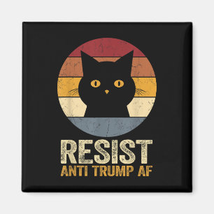 Aimant Tee-shirt rétro Résiste Anti Trump Af Drôle Anti T