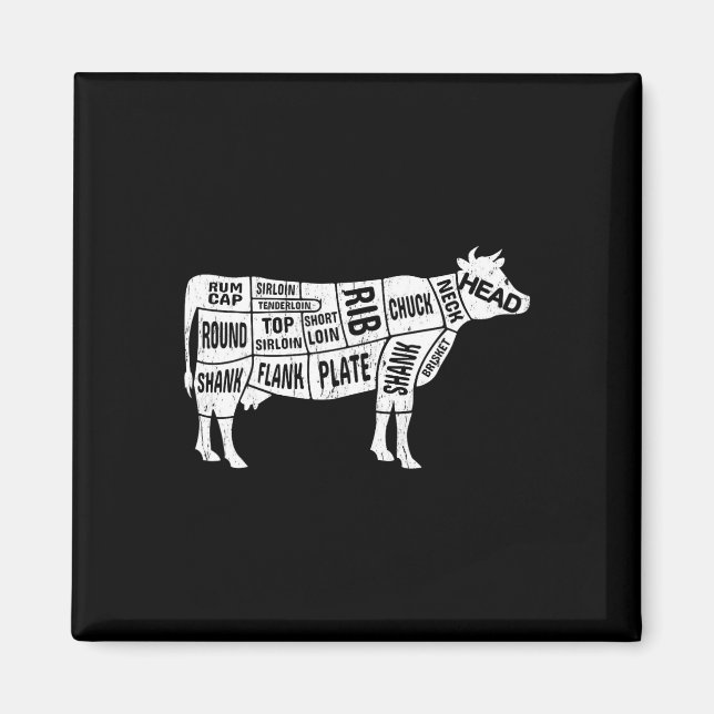 Aimant Tee - shirts du boucher de vache (Devant)