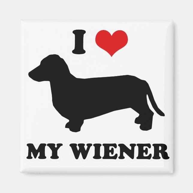 Aimant Tee - shirts WIENER CHIEN - "J'aime mon évier" (Devant)