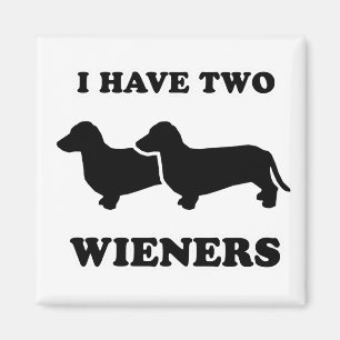 Aimant Tee - shirts WIENER DOG - "J'ai deux seins"
