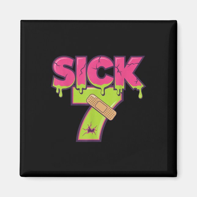 Aimant Tee Sick Seven Mème Six Sept Blague Fun Drip _1 (Devant)