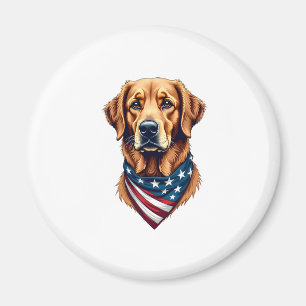 Aimant Tee vintage bandana de Golden Retriever patriotiqu