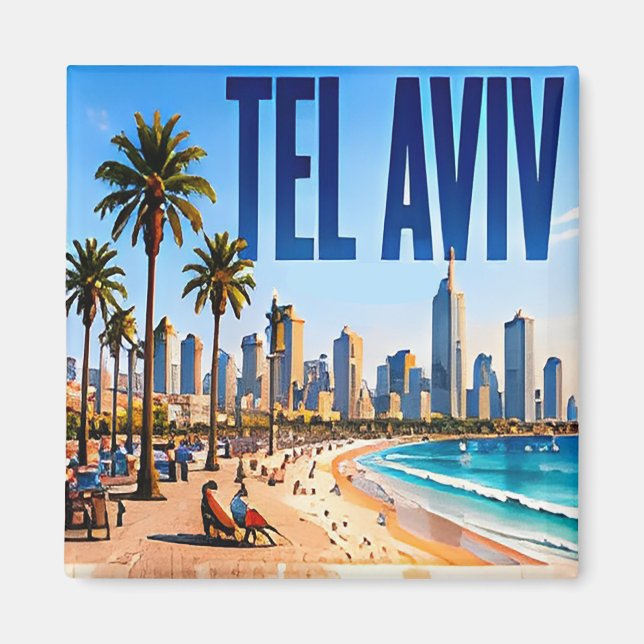 Aimant 🌴 Tel Aviv Style de ville côtière moderne 🌴 (Devant)