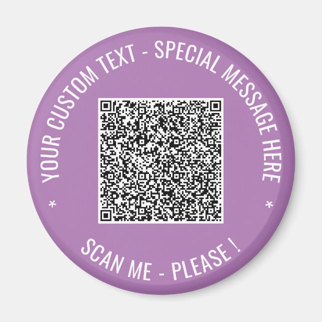 Aimant Téléchargez votre exemple de code QR avec texte pe (Devant)