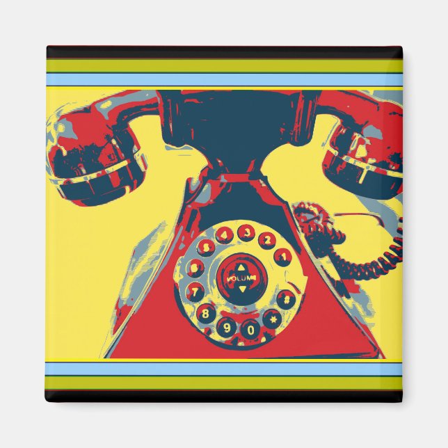 Aimant Téléphone rétro (Devant)