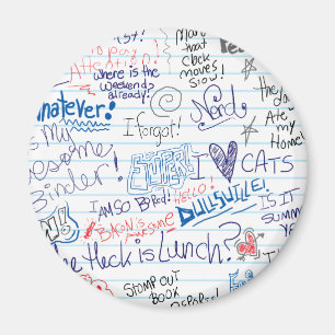 Aimant Tellement beaucoup griffonnages d'école