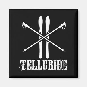 Aimant Telluride colorado ski skieur ski bâtons vers le b