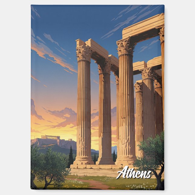 Aimant Temple d'Athènes Zeus Olympien Grèce Voyage (Recto)