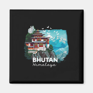 Aimant Temple de l'Himalaya du Bhoutan Costume de randonn