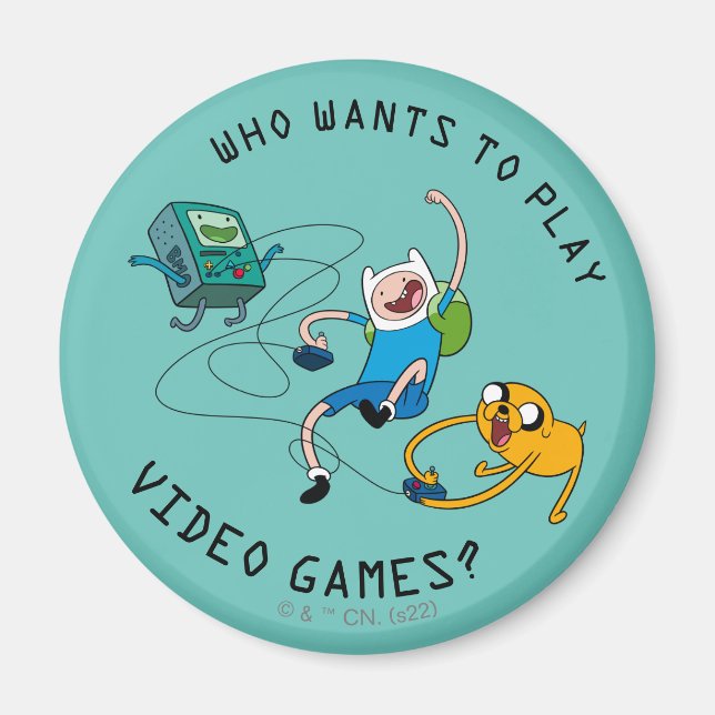 Aimant Temps d'aventure | Finn & Jake Jouer avec BMO (Devant)