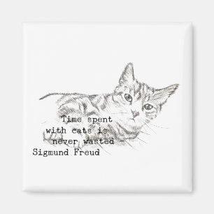 Aimant Temps passé avec des chats. . .