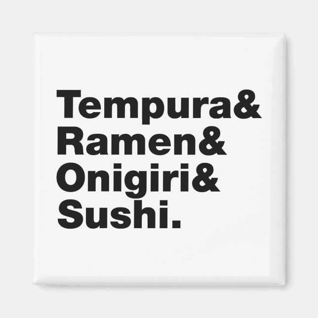 Aimant Tempura & Ramen & Onigiri & Sushi. (Devant)