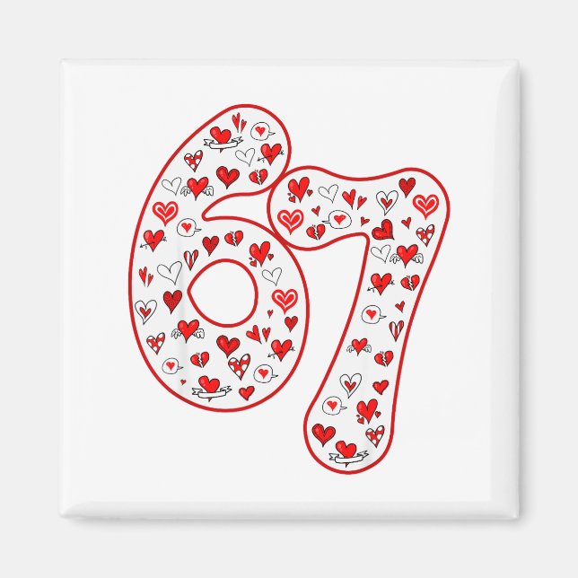 Aimant Tendance 6 7 Mème Six Sept Saint-Valentin 6 7  (Devant)