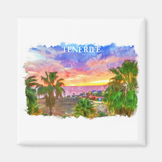 Aimant Tenerife Espagne Canary Island voyage vintage (Devant)