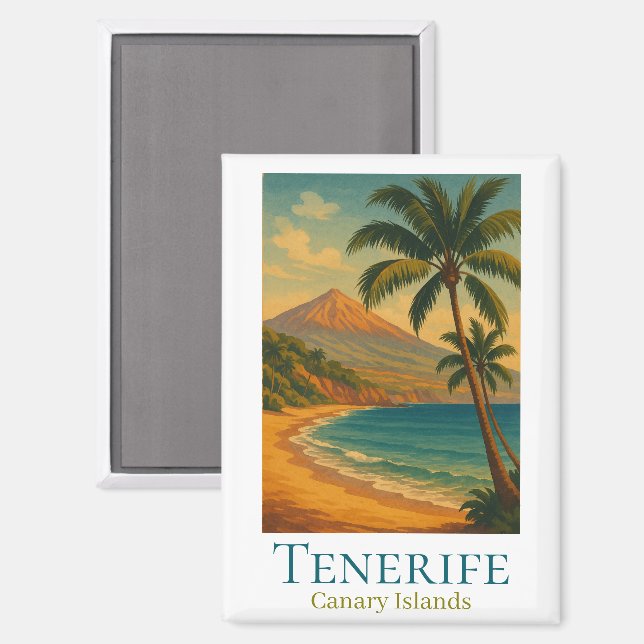 Aimant Tenerife Îles Canaries Mont Teide Île Espagnole (Recto/Verso)