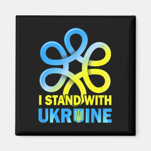 Aimant Tenez-vous avec le drapeau ukrainien Anti-Poutine