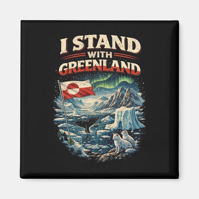 Aimant Tenez-vous avec le Groenland (Devant)