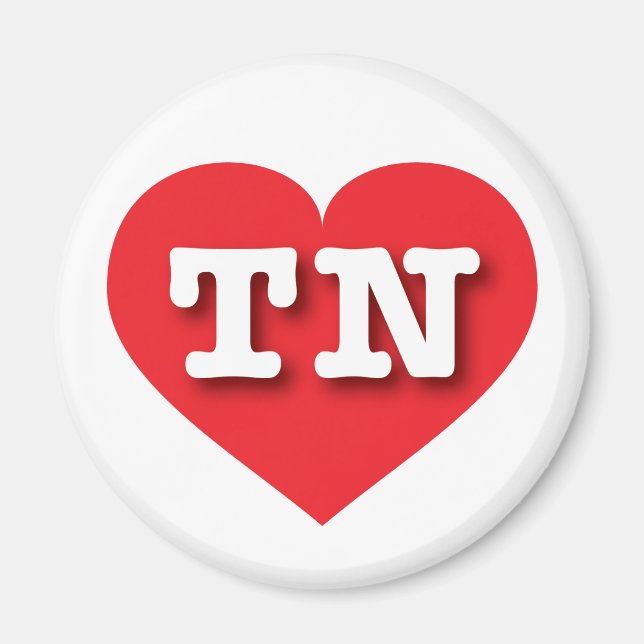 Aimant Tennessee Red Heart - J'aime TN (Devant)