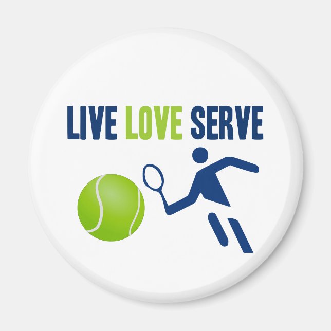 Aimant Tennis : En direct. Amour. Servir (Devant)