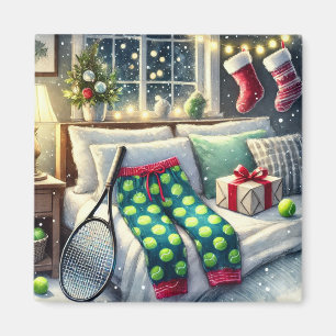 Aimant Tennis Noël Thème avec Ball et Racket